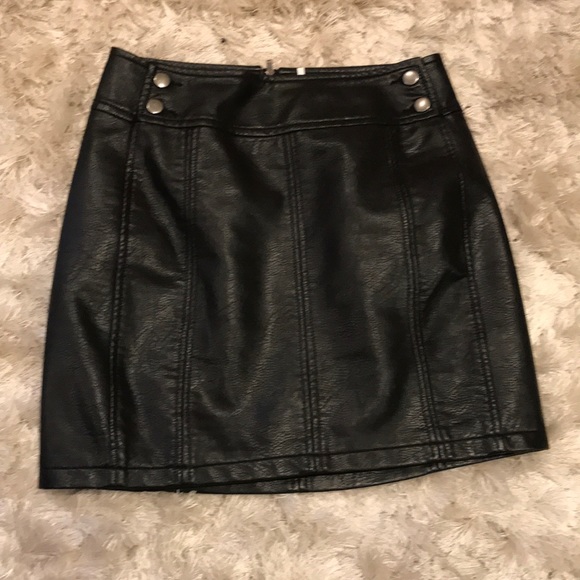 Free People Dresses & Skirts - Black leather miniskirt